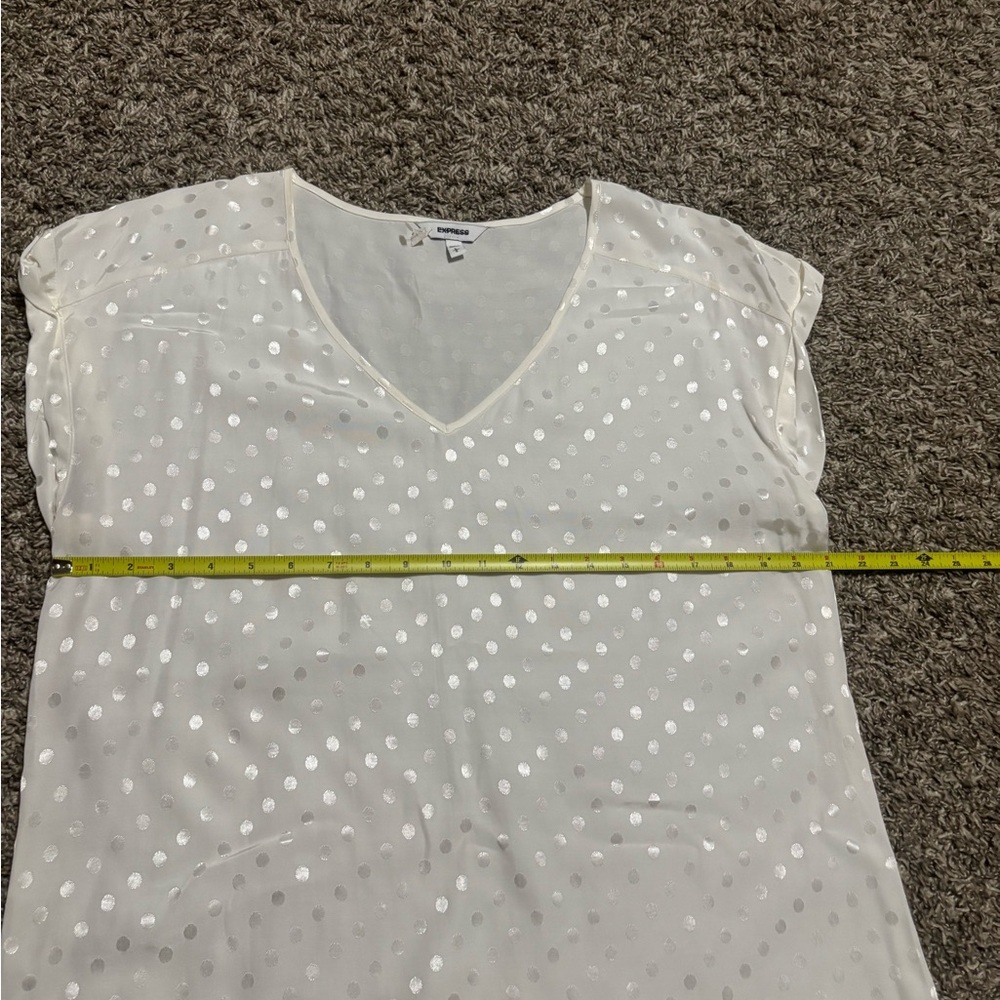 Express White Polka Dot Blouse - Picture 6 of 7
